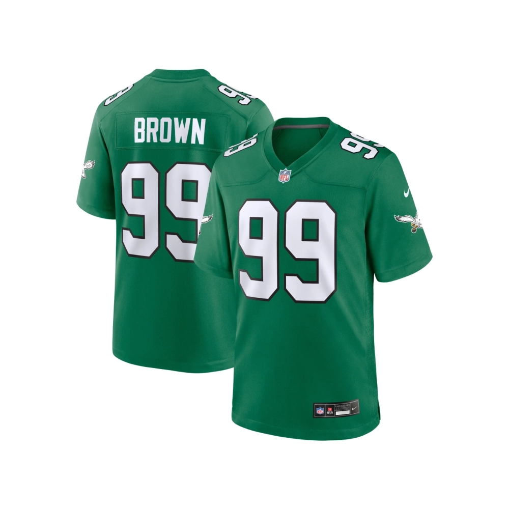 Mens Philadelphia Eagles Jerome Brown Kelly Green Alternate Game Jersey