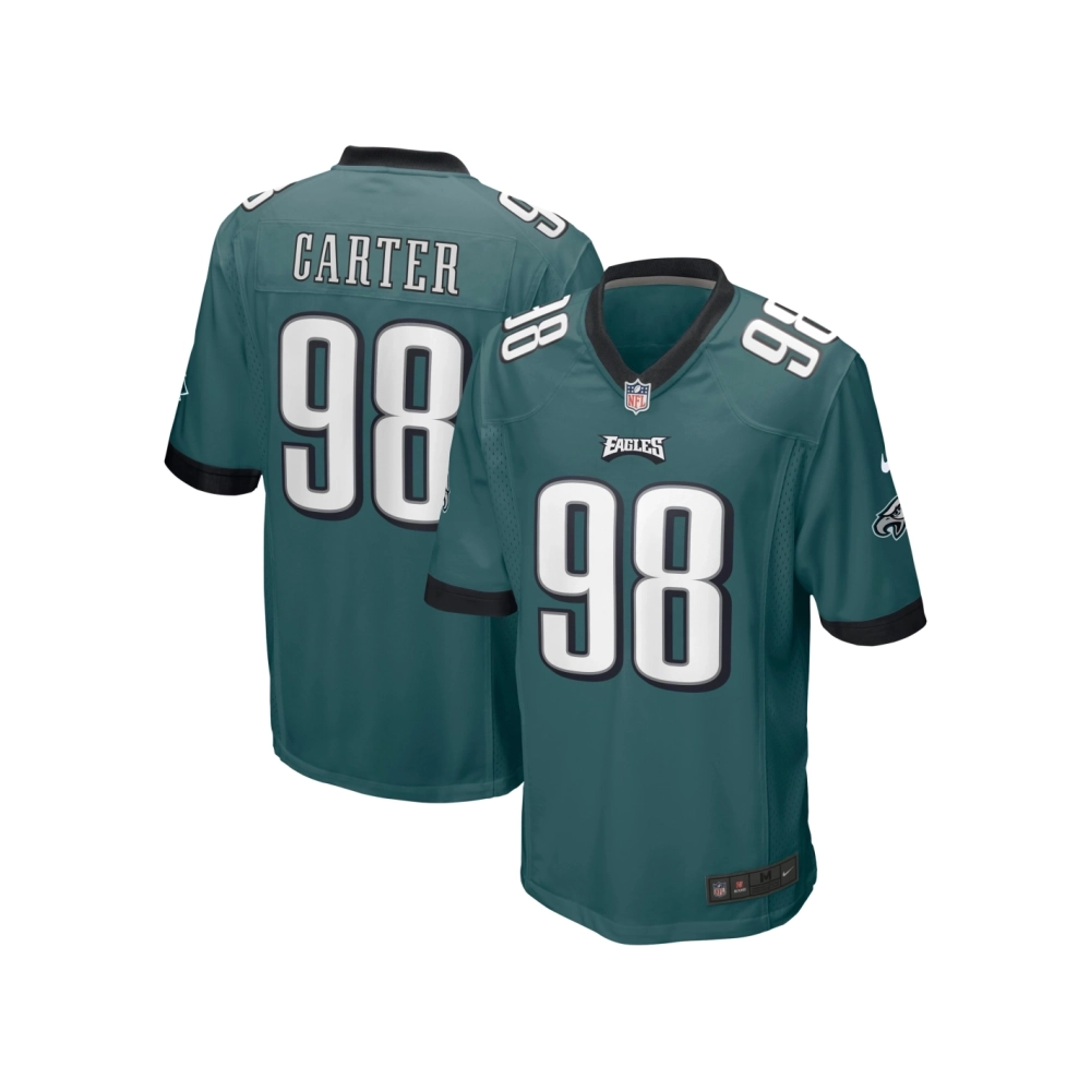 Mens Philadelphia Eagles Jalen Carter Midnight Green 2023 NFL Draft First Round Pick Game Jersey