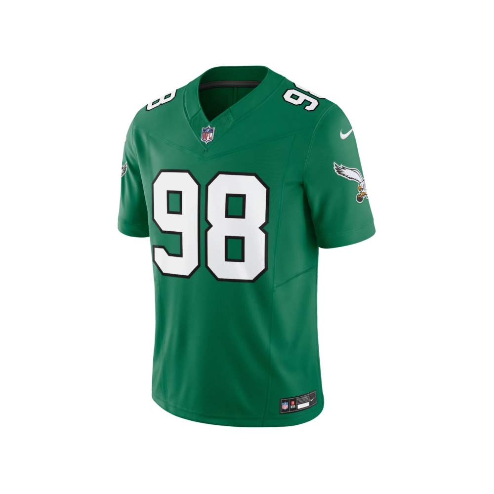 Mens Philadelphia Eagles Jalen Carter Kelly Green Alternate Vapor F.U.S.E. Limited Jersey