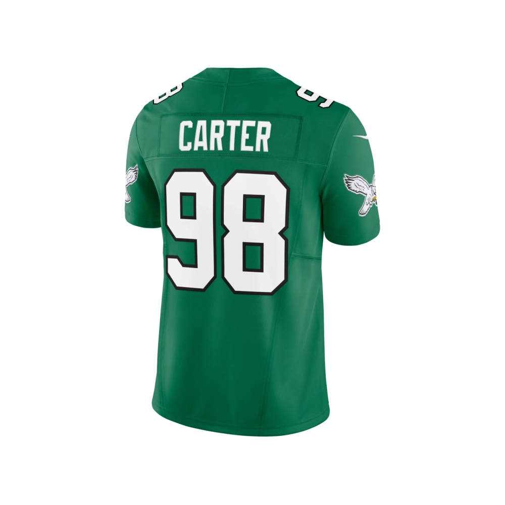 Mens Philadelphia Eagles Jalen Carter Kelly Green Alternate Vapor F.U.S.E. Limited Jersey
