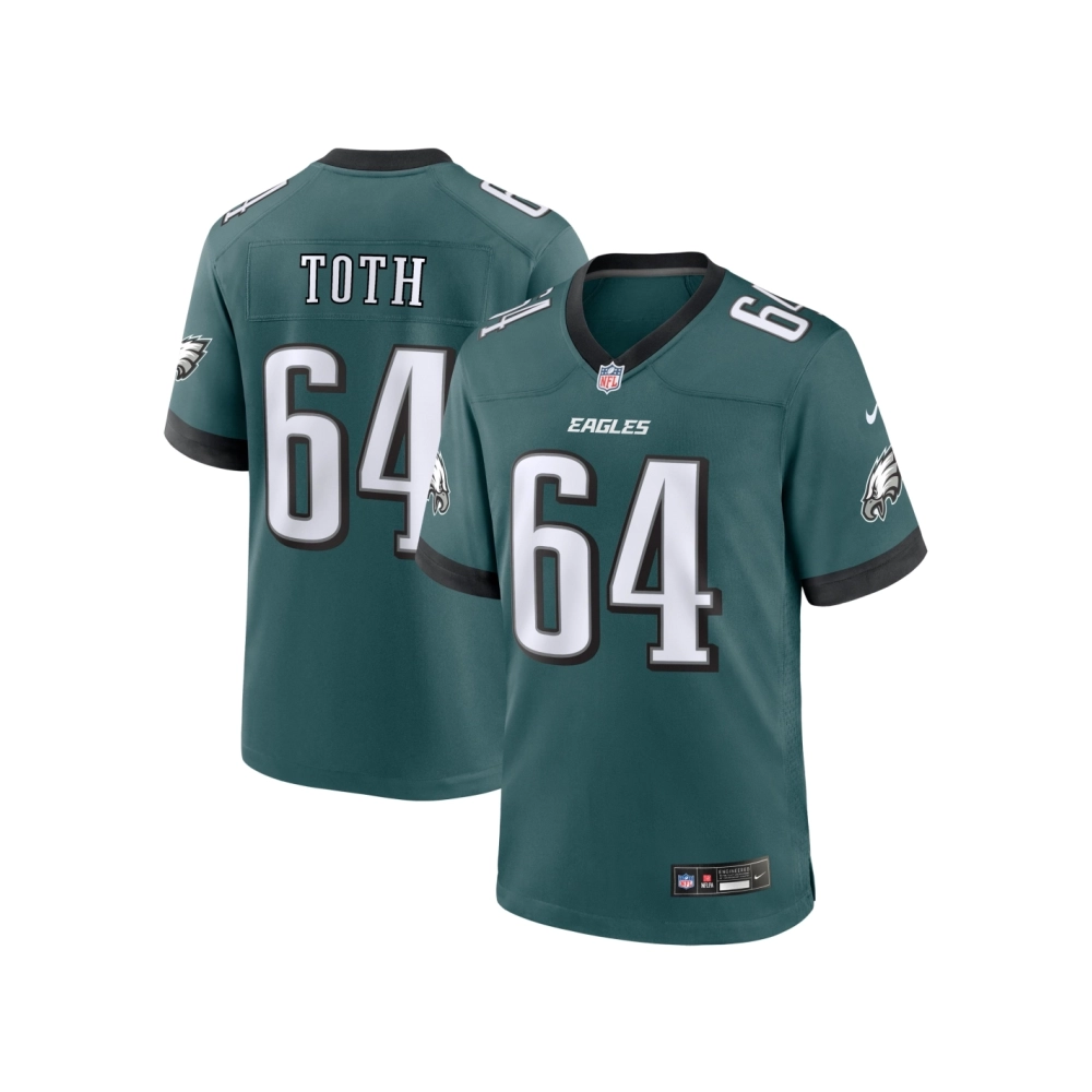 Mens Philadelphia Eagles Brett Toth Midnight Green Game Jersey