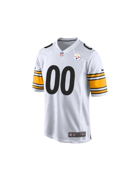 Mens White Pittsburgh Steelers Away Custom Game Jersey