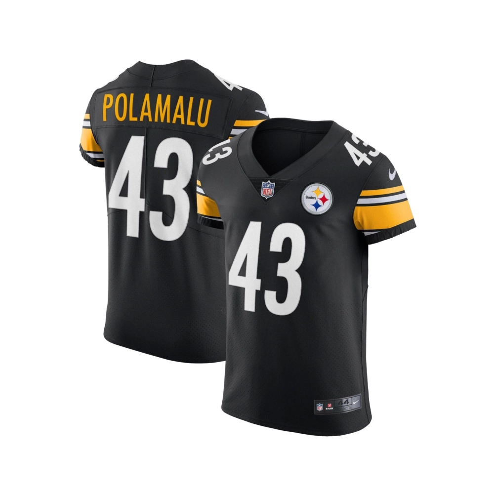 Mens Pittsburgh Steelers Troy Polamalu Black Retired Player Elite Jersey