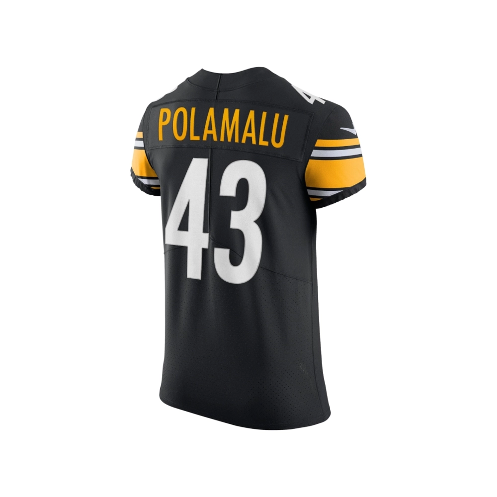 Mens Pittsburgh Steelers Troy Polamalu Black Retired Player Elite Jersey