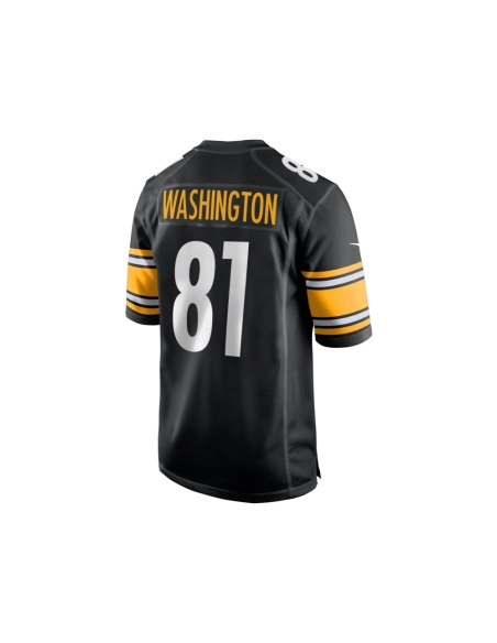 Mens Pittsburgh Steelers Scotty Washington Black Game Jersey