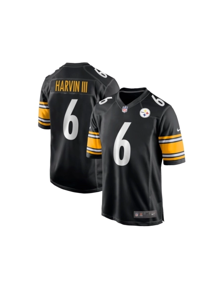 Mens Pittsburgh Steelers Pressley Harvin III Black Game Jersey