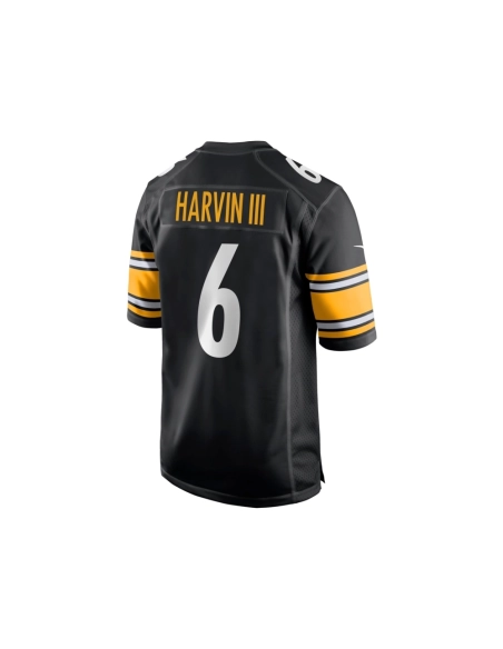 Mens Pittsburgh Steelers Pressley Harvin III Black Game Jersey