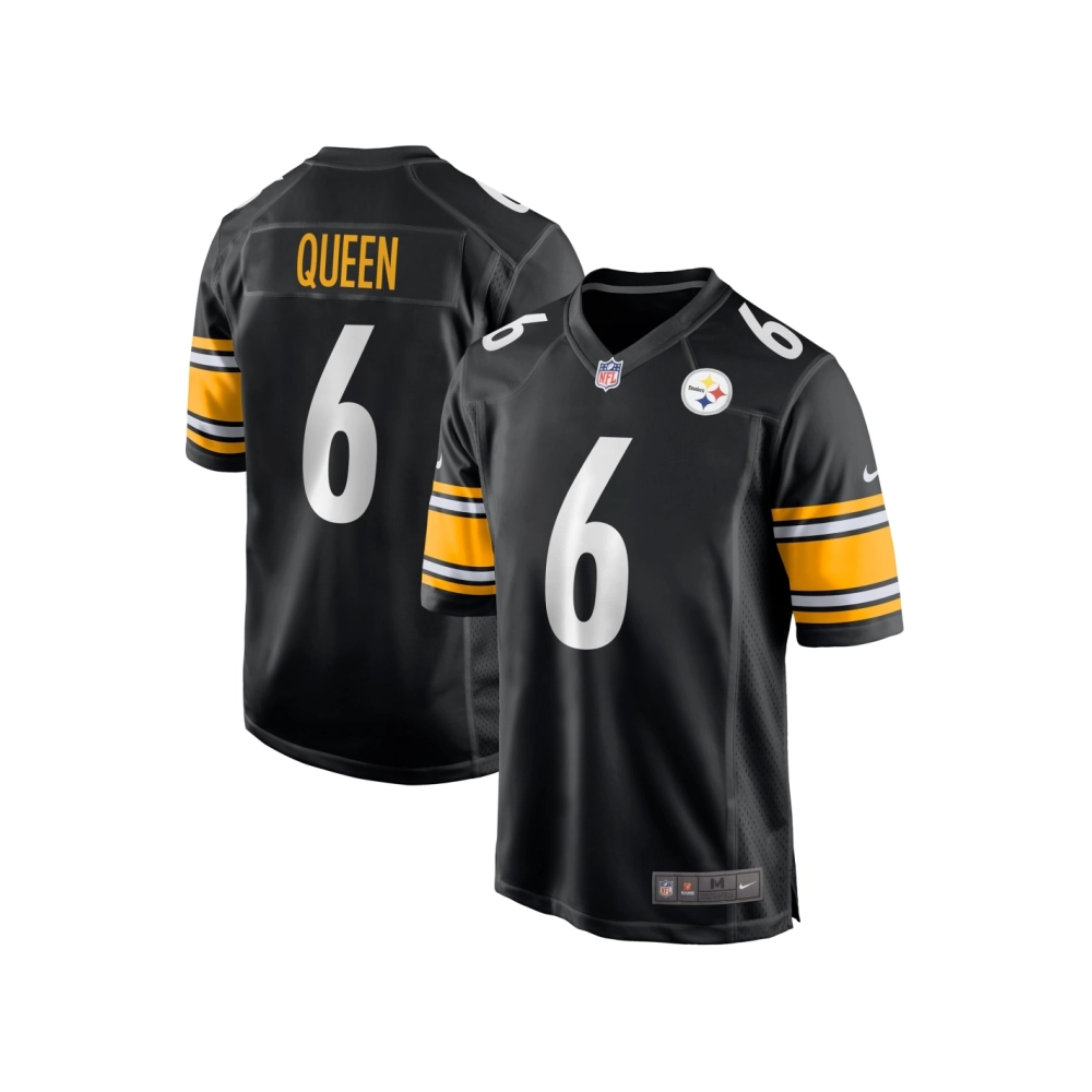 Mens Pittsburgh Steelers Patrick Queen Black Game Player Jersey