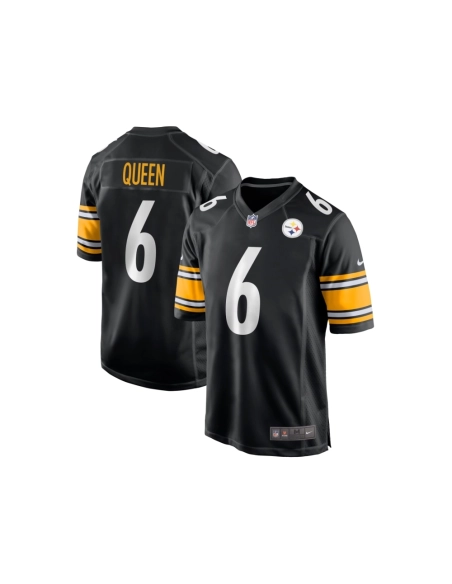 Mens Pittsburgh Steelers Patrick Queen Black Game Player Jersey