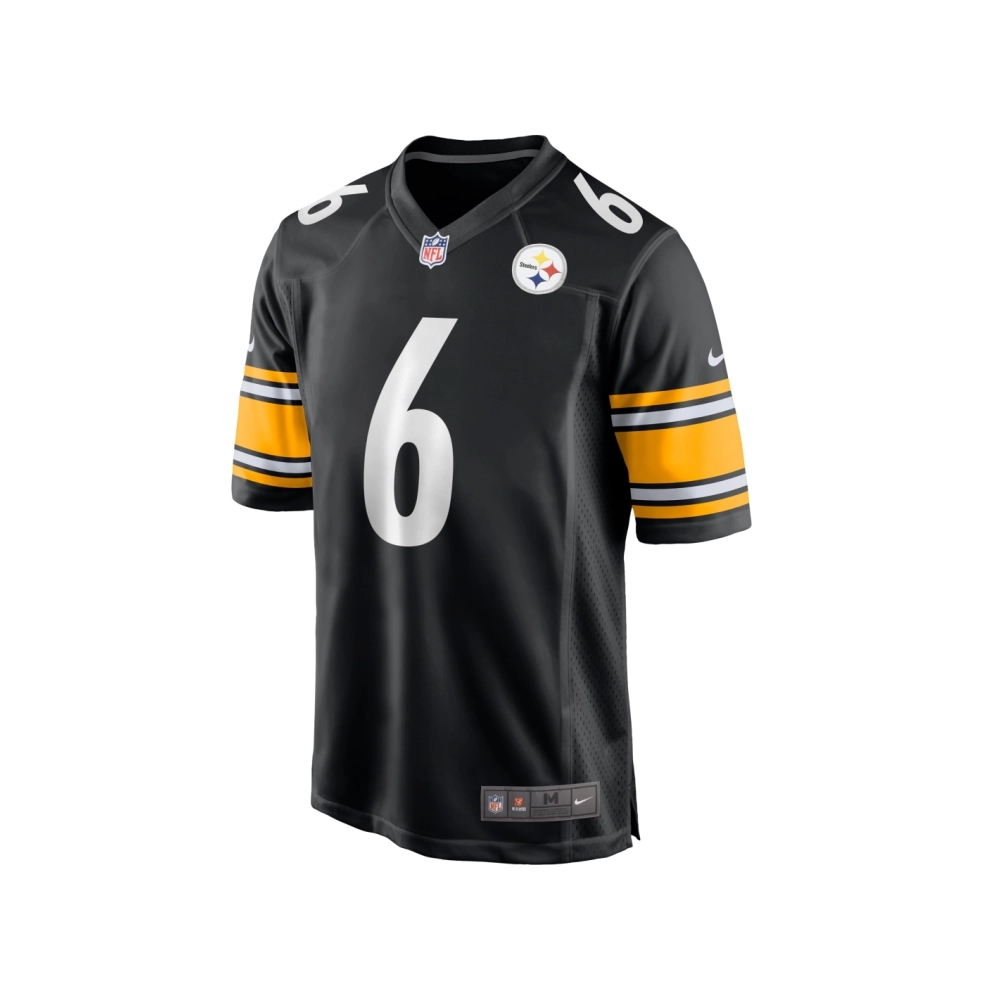Mens Pittsburgh Steelers Patrick Queen Black Game Player Jersey