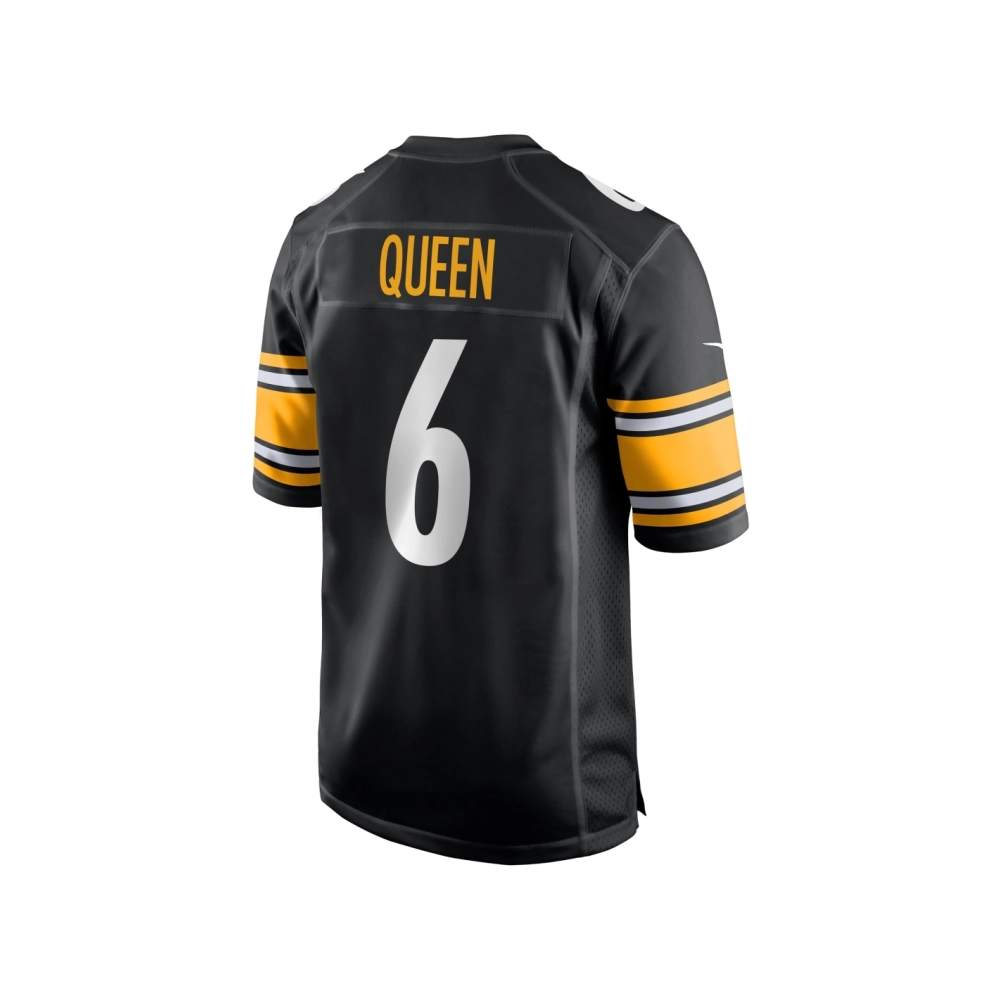 Mens Pittsburgh Steelers Patrick Queen Black Game Player Jersey
