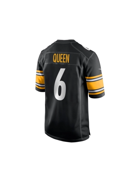 Mens Pittsburgh Steelers Patrick Queen Black Game Player Jersey