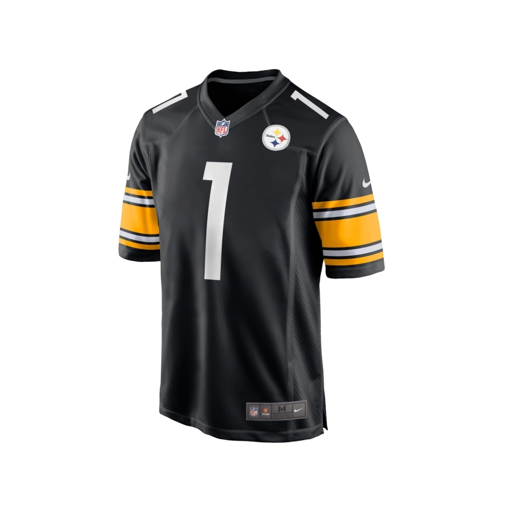 Mens Pittsburgh Steelers Number 1 Groom Black Game Jersey