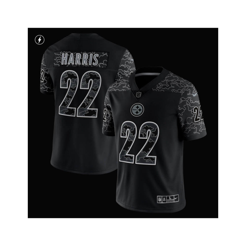 Mens Pittsburgh Steelers Najee Harris Black RFLCTV Limited Jersey