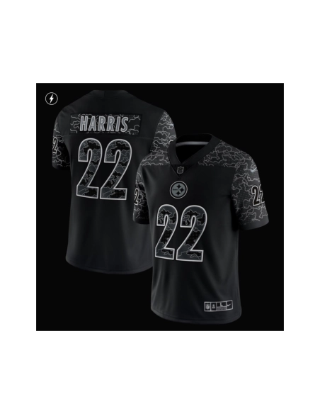 Mens Pittsburgh Steelers Najee Harris Black RFLCTV Limited Jersey