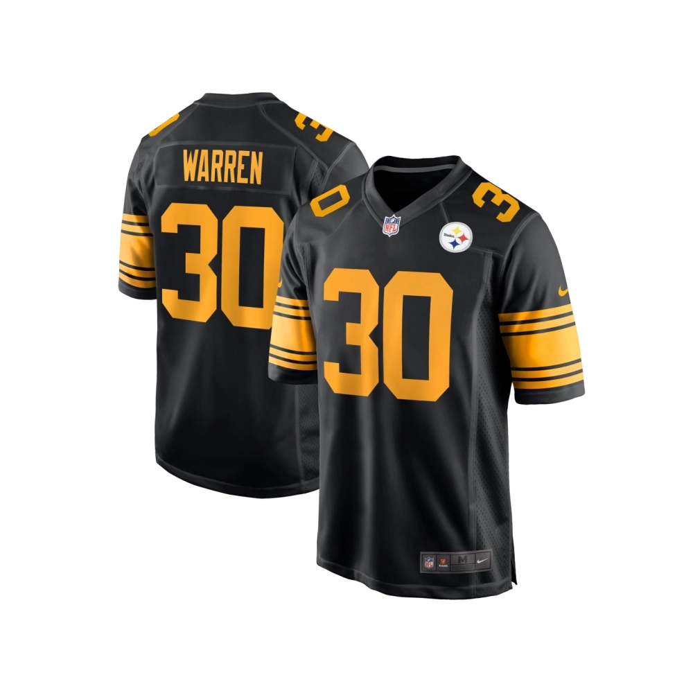 Mens Pittsburgh Steelers Jaylen Warren Black Alternate Game Jersey
