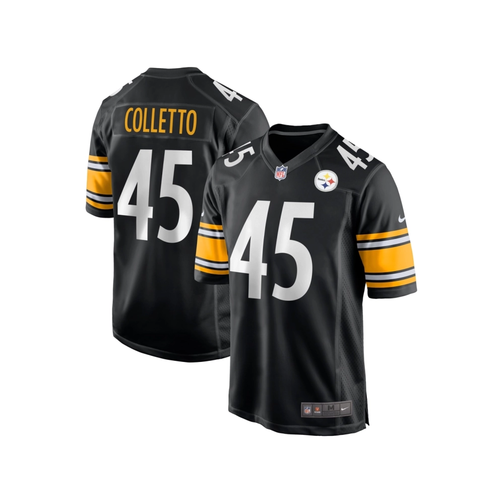 Mens Pittsburgh Steelers Jack Colletto Black Game Jersey
