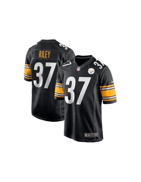 Mens Pittsburgh Steelers Elijah Riley Black Game Player Jersey