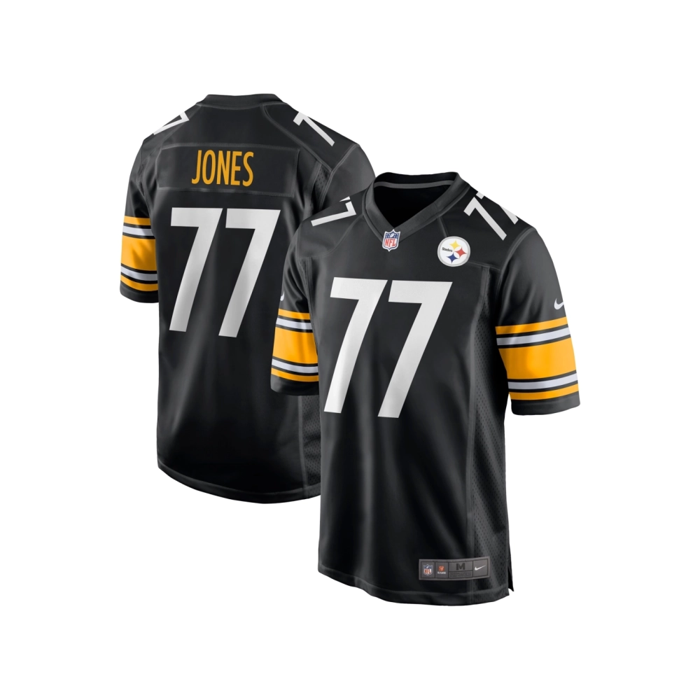 Mens Pittsburgh Steelers Broderick Jones Black 2023 NFL Draft First Round Pick Game Jersey