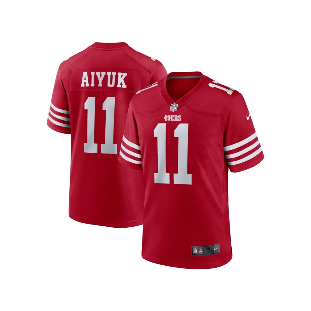 Womens San Francisco 49ers Brandon Aiyuk Scarlet Team Game Player Jersey