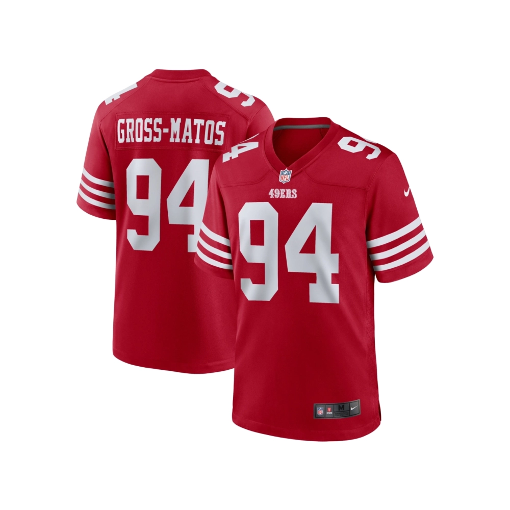 Mens San Francisco 49ers Yetur Gross-Matos Scarlet Team Game Jersey