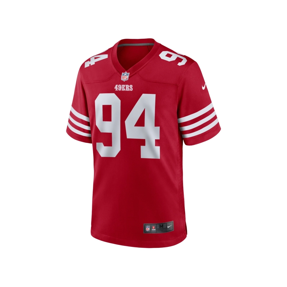 Mens San Francisco 49ers Yetur Gross-Matos Scarlet Team Game Jersey