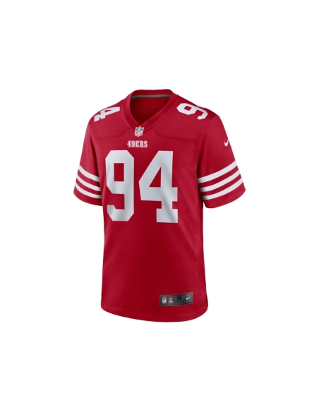 Mens San Francisco 49ers Yetur Gross-Matos Scarlet Team Game Jersey
