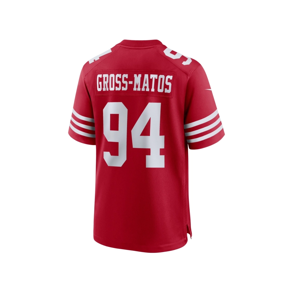 Mens San Francisco 49ers Yetur Gross-Matos Scarlet Team Game Jersey
