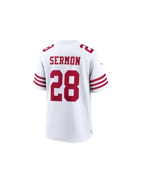 Mens San Francisco 49ers Trey Sermon White Player Game Jersey