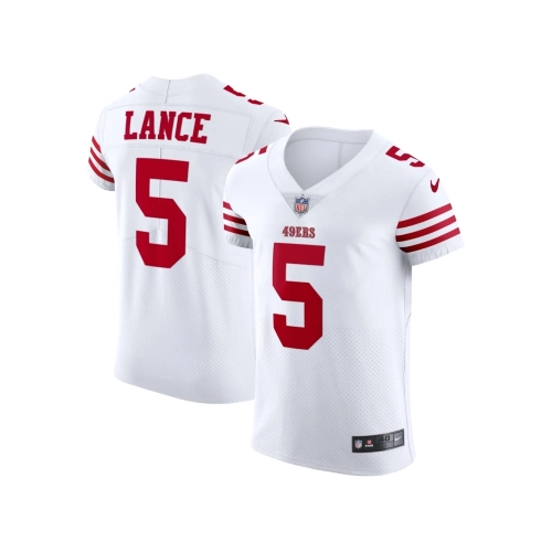 Mens San Francisco 49ers Trey Lance White Vapor Elite Jersey
