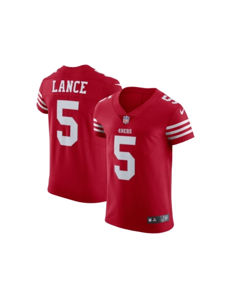 Mens San Francisco 49ers Trey Lance Scarlet Vapor Elite Jersey