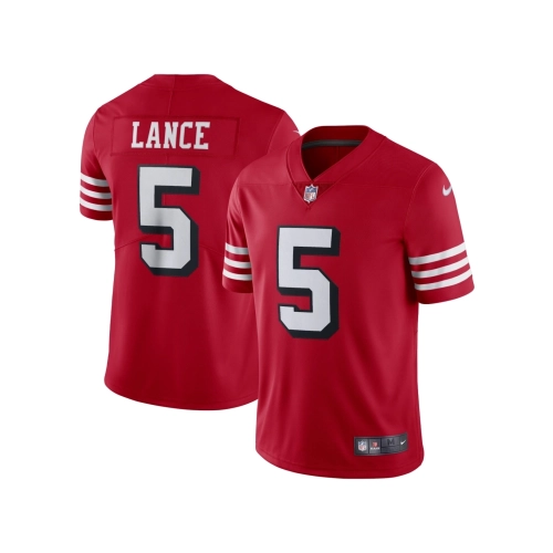 Mens San Francisco 49ers Trey Lance Scarlet Alternate Vapor Limited Jersey
