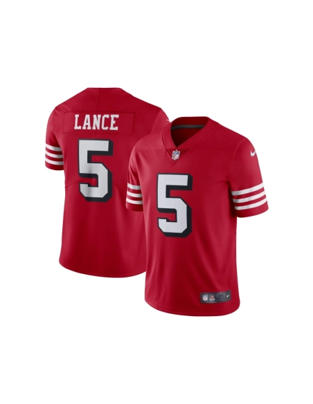 Mens San Francisco 49ers Trey Lance Scarlet Alternate Vapor Limited Jersey
