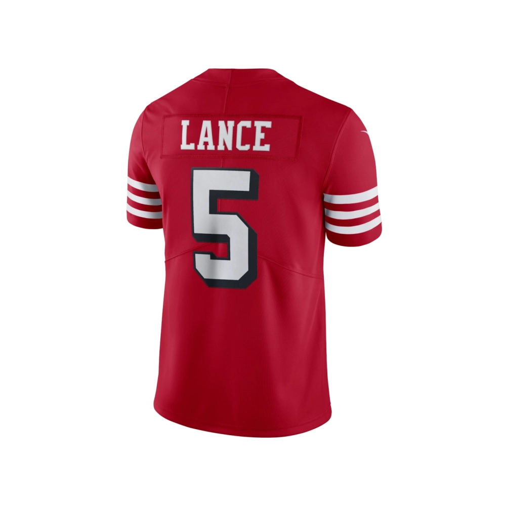 Mens San Francisco 49ers Trey Lance Scarlet Alternate Vapor Limited Jersey