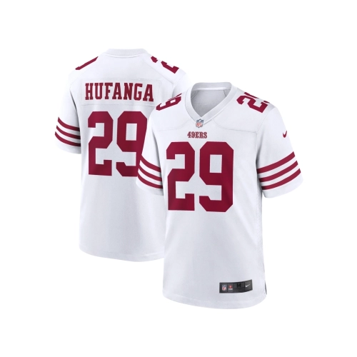 Mens San Francisco 49ers Talanoa Hufanga White Away Game Player Jersey