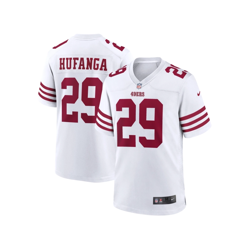 Mens San Francisco 49ers Talanoa Hufanga White Away Game Player Jersey