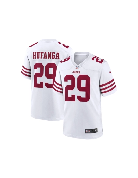 Mens San Francisco 49ers Talanoa Hufanga White Away Game Player Jersey