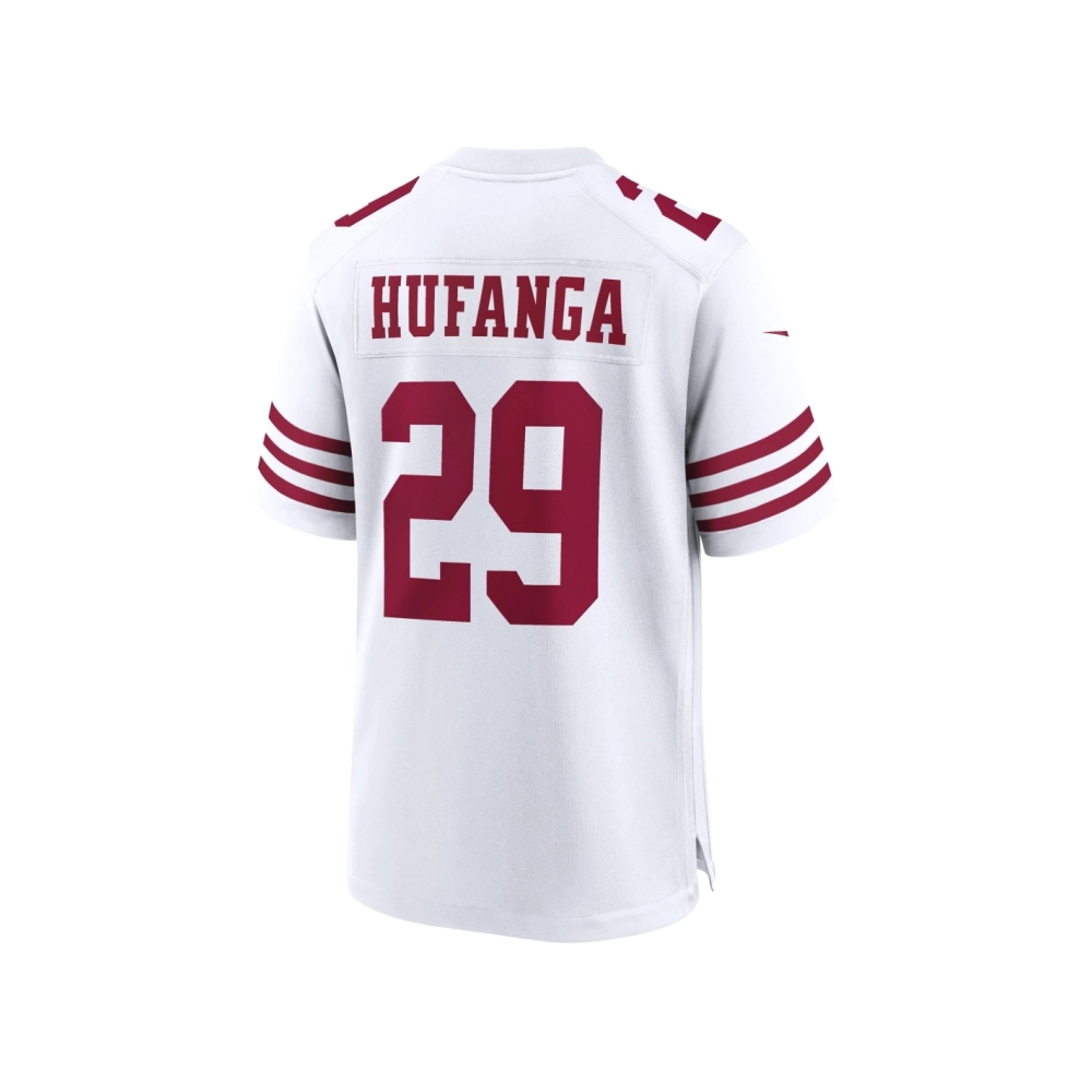 Mens San Francisco 49ers Talanoa Hufanga White Away Game Player Jersey