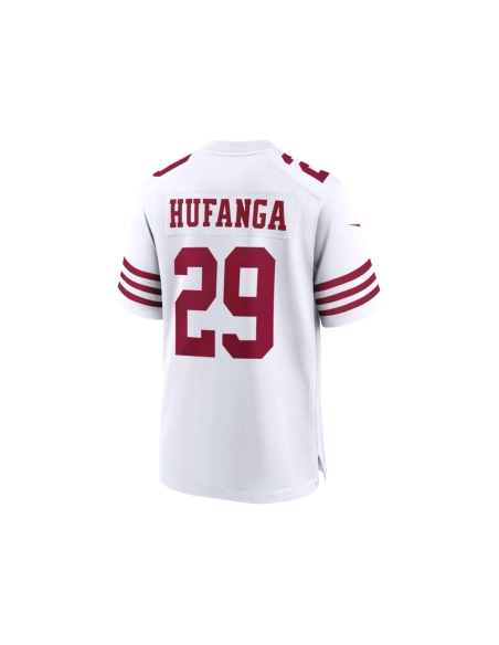 Mens San Francisco 49ers Talanoa Hufanga White Away Game Player Jersey