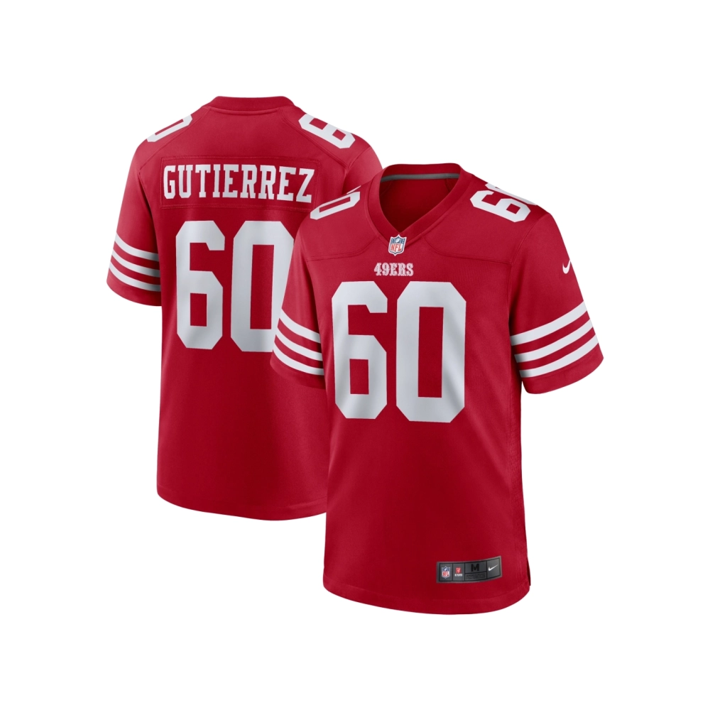 Mens San Francisco 49ers Sebastian Gutierrez Scarlet Team Game Jersey
