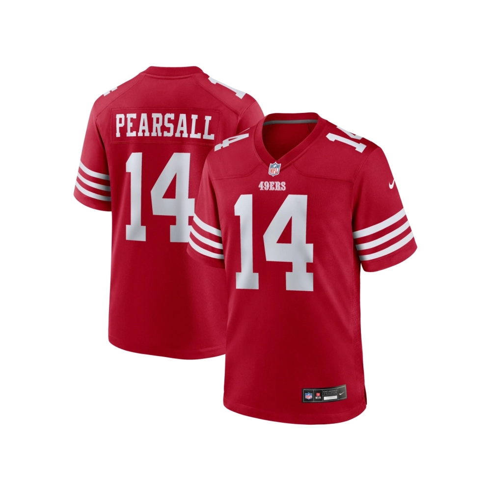 Mens San Francisco 49ers Ricky Pearsall Scarlet 2024 NFL Draft First Round Pick Player Game Jersey