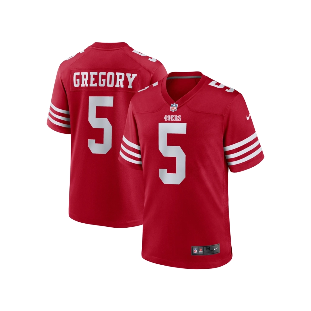 Mens San Francisco 49ers Randy Gregory Scarlet Game Jersey