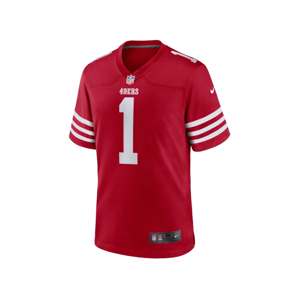 Mens San Francisco 49ers Number 1 Dad Scarlet Game Jersey