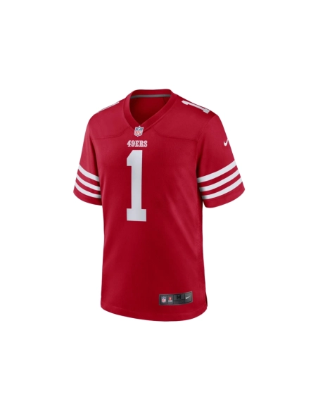 Mens San Francisco 49ers Number 1 Dad Scarlet Game Jersey