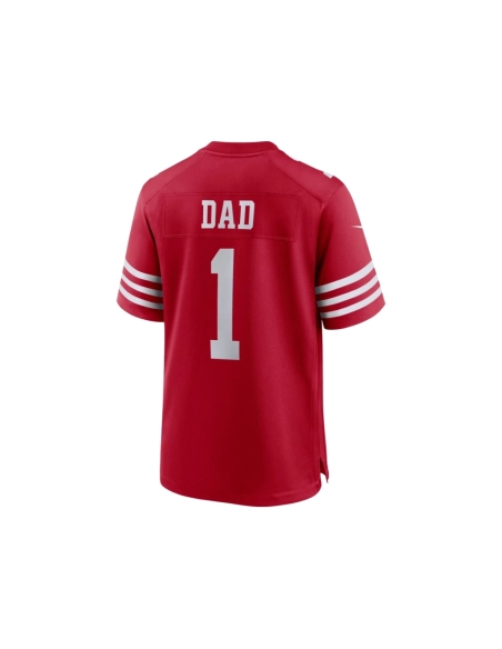 Mens San Francisco 49ers Number 1 Dad Scarlet Game Jersey