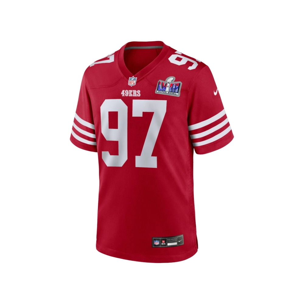 Mens San Francisco 49ers Nick Bosa Scarlet Super Bowl LVIII Game Jersey