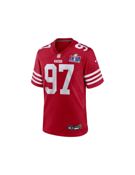 Mens San Francisco 49ers Nick Bosa Scarlet Super Bowl LVIII Game Jersey