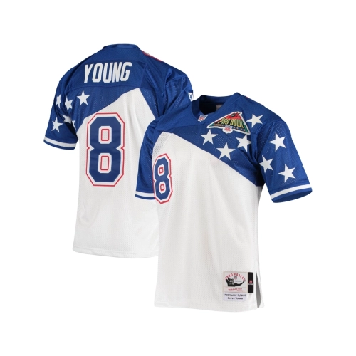 Mens San Francisco 49ers NFC Steve Young White Blue 1994 Pro Bowl Jersey