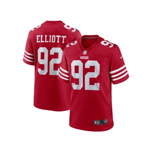 Mens San Francisco 49ers Jordan Elliott Scarlet Team Game Jersey