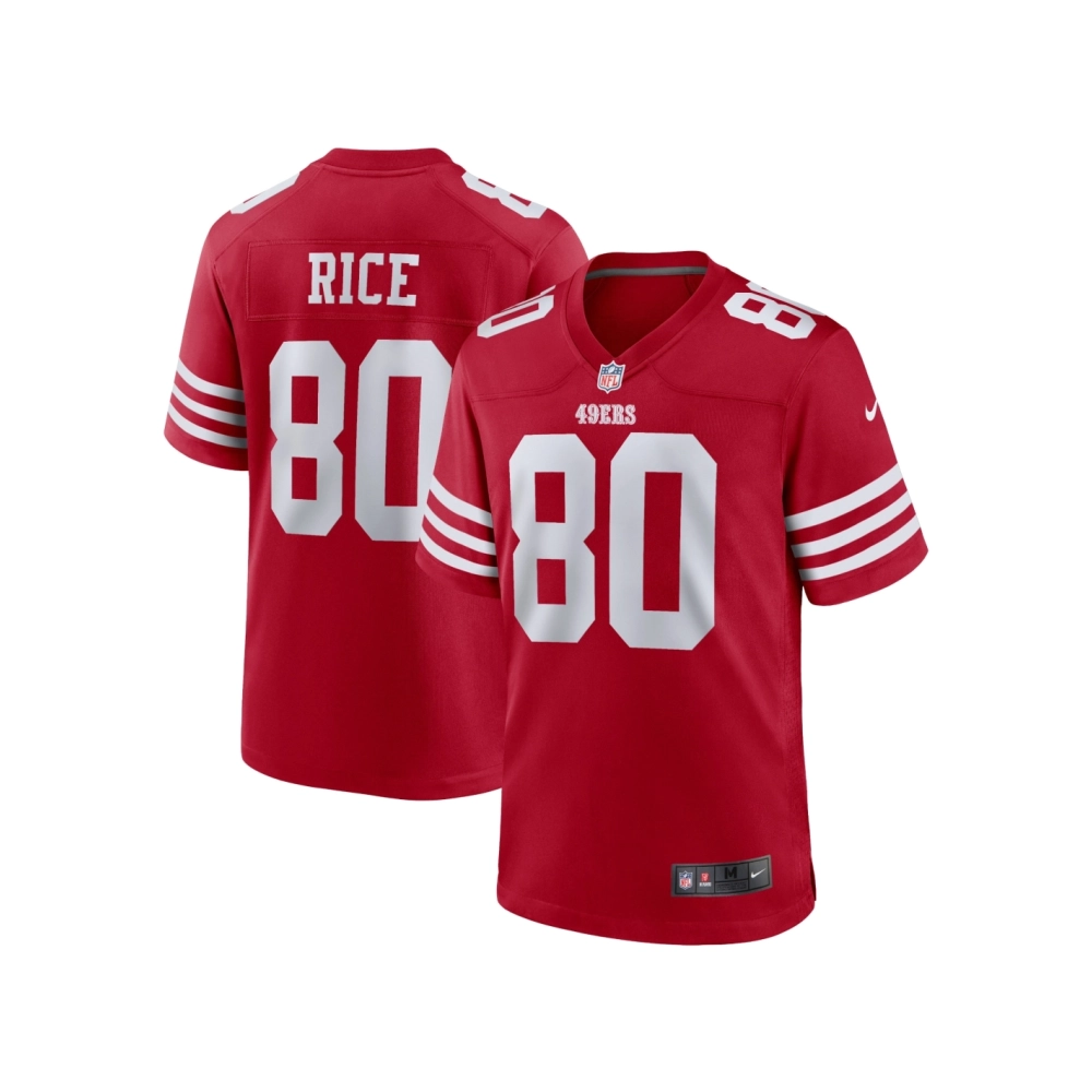Mens San Francisco 49ers Jerry Rice Scarlet Retired Team Player Game Jersey